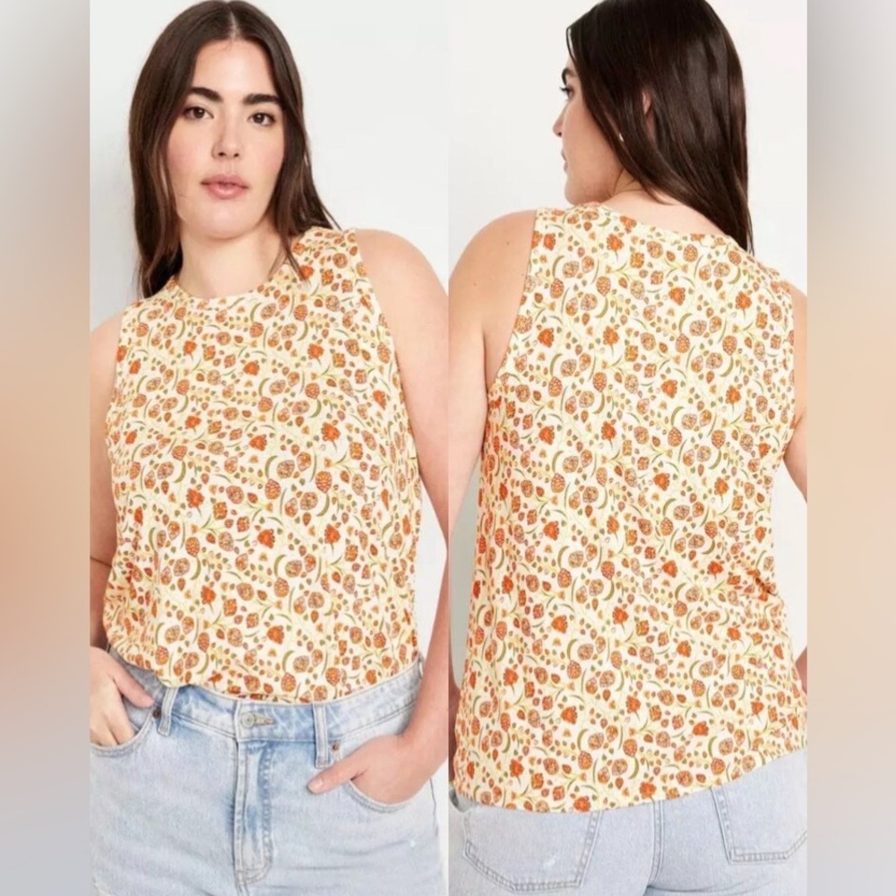 Old Navy Sleeveless Floral Luxe Swing‎ Tank Top
